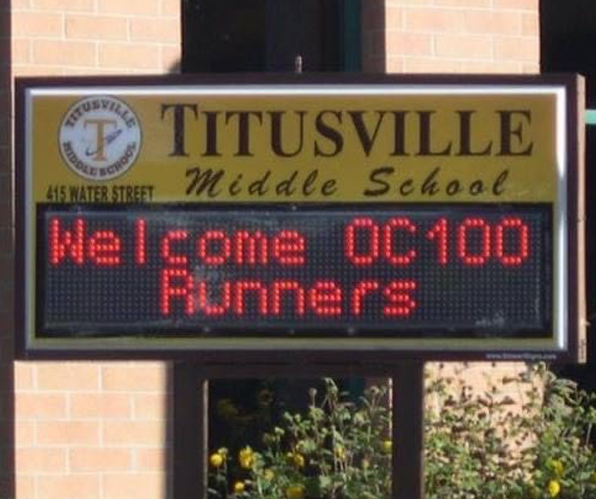 Oil Creek 100 Welcome Sign